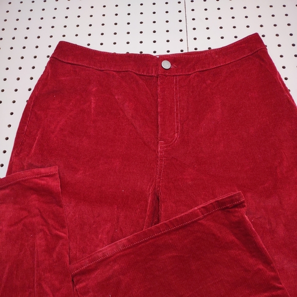 True Craft High Rise Flare Red Corduroy Pants, Size 10 - Picture 7 of 7